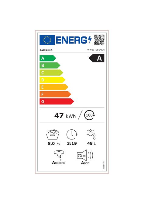 samsung ww81t956ash/s2|Product Information Sheet